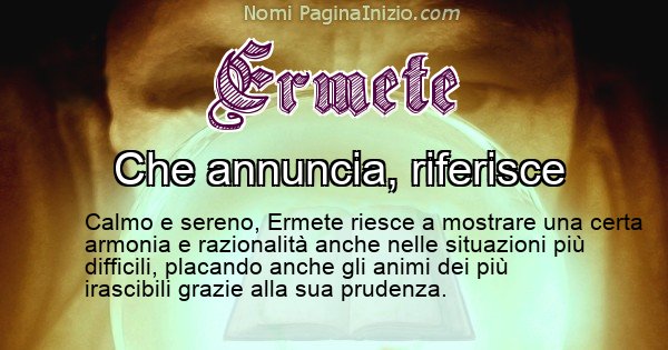 Ermete - Significato reale del nome Ermete