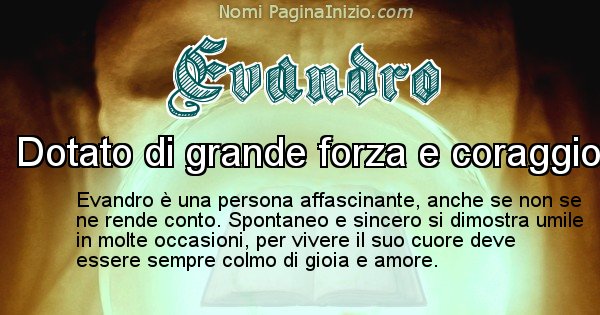 Evandro - Significato reale del nome Evandro