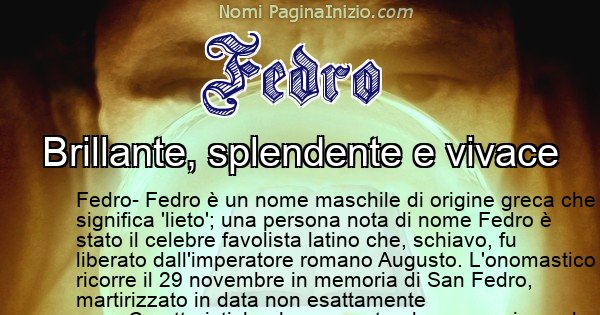 Fedro - Significato reale del nome Fedro