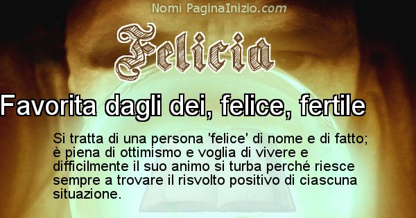 Felicia - Significato reale del nome Felicia