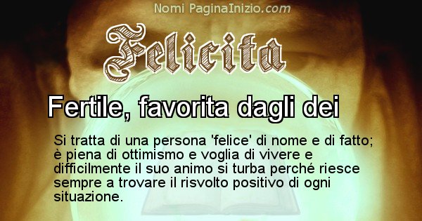 Felicita - Significato reale del nome Felicita