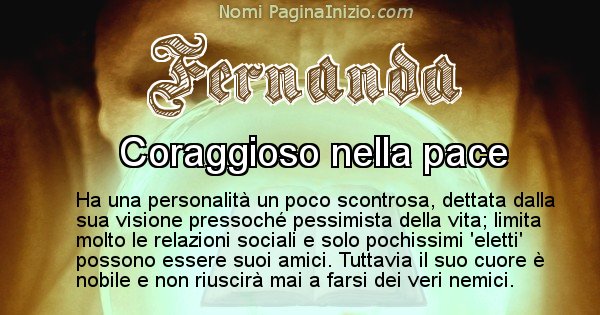Fernanda - Significato reale del nome Fernanda
