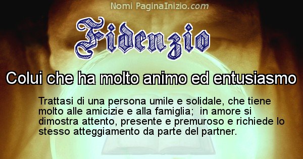 Fidenzio - Significato reale del nome Fidenzio