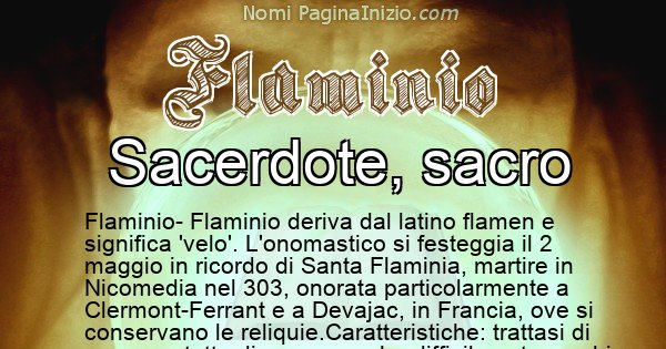 Flaminio - Significato reale del nome Flaminio