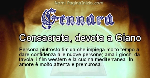 Gennara - Significato reale del nome Gennara