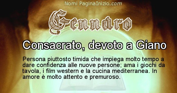 Gennaro - Significato reale del nome Gennaro