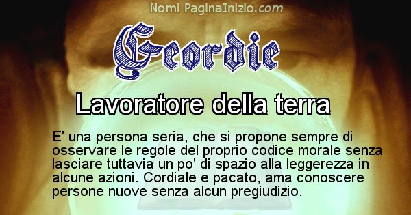 Geordie - Significato reale del nome Geordie