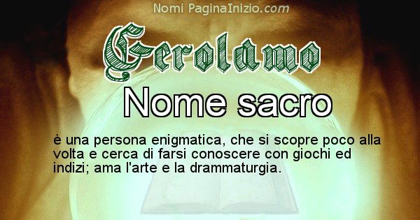 Gerolamo - Significato reale del nome Gerolamo