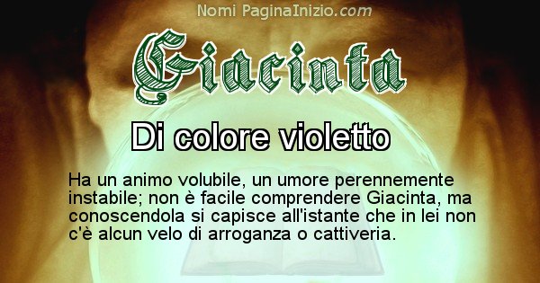 Giacinta - Significato reale del nome Giacinta