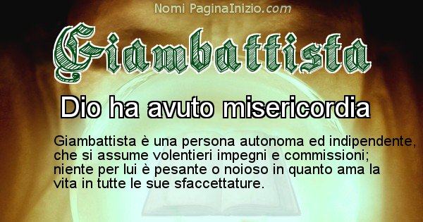 Giambattista - Significato reale del nome Giambattista