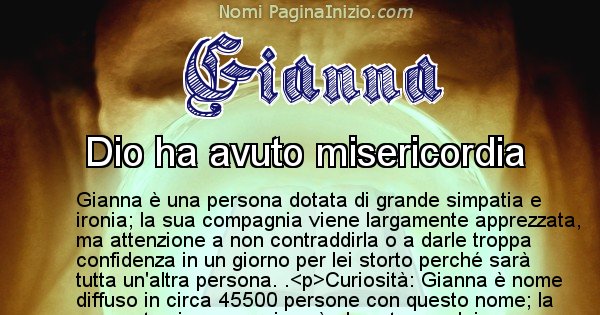 Gianna - Significato reale del nome Gianna