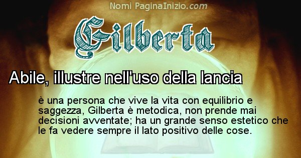 Gilberta - Significato reale del nome Gilberta