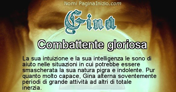Gina - Significato reale del nome Gina