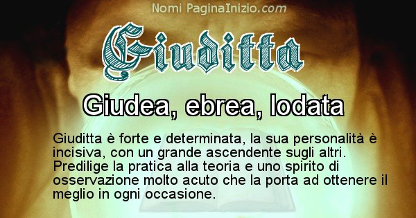 Giuditta - Significato reale del nome Giuditta