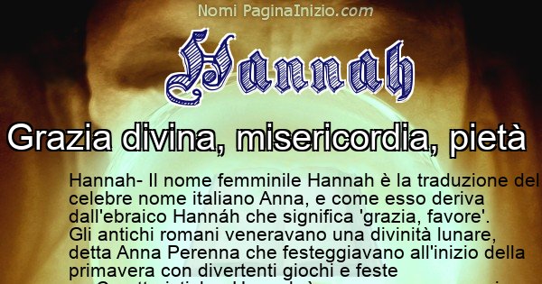 Hannah - Significato reale del nome Hannah