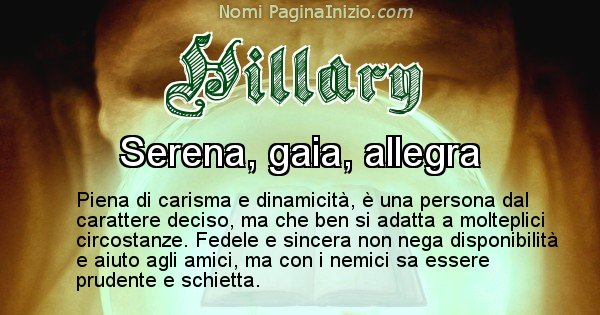 Hillary - Significato reale del nome Hillary