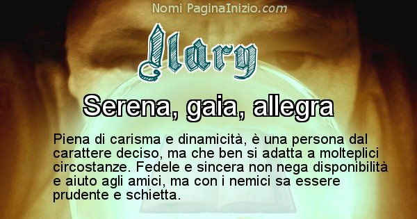 Ilary - Significato reale del nome Ilary