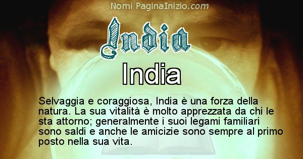 India - Significato reale del nome India