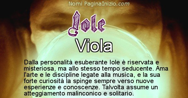 Iole - Significato reale del nome Iole