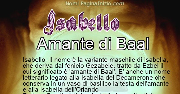 Isabello - Significato reale del nome Isabello