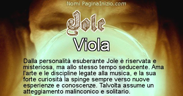 Jole - Significato reale del nome Jole