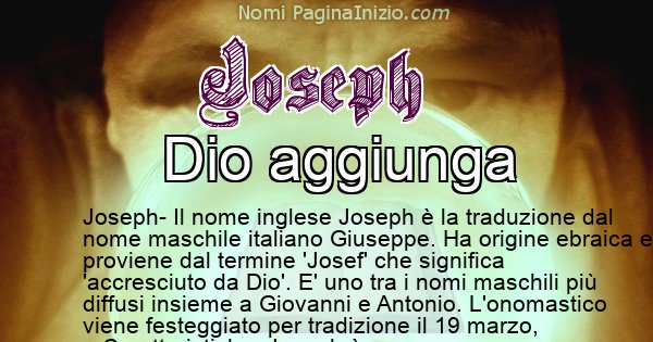 Joseph - Significato reale del nome Joseph