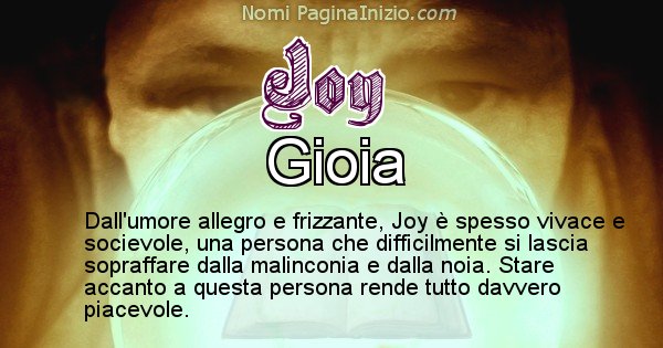 Joy - Significato reale del nome Joy