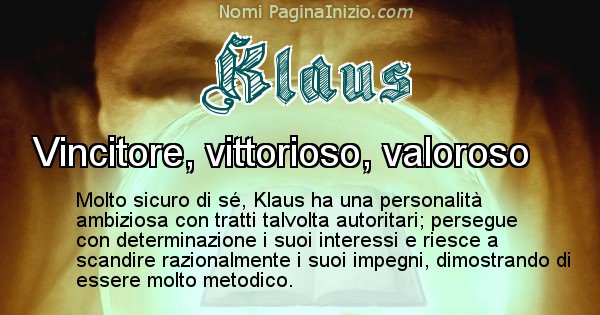 Klaus - Significato reale del nome Klaus