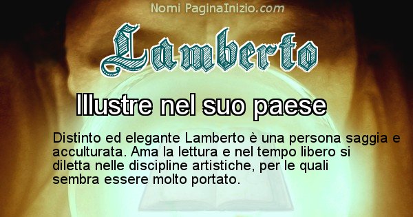 Lamberto - Significato reale del nome Lamberto