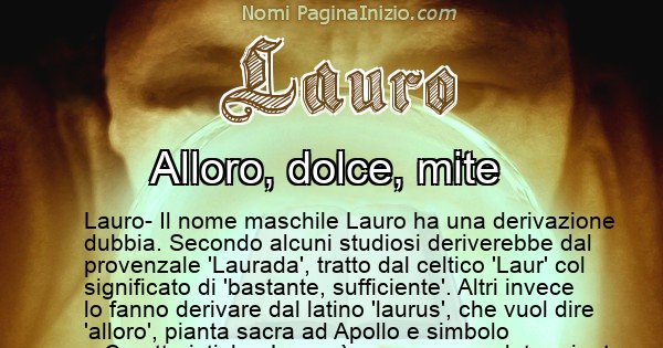 Lauro - Significato reale del nome Lauro