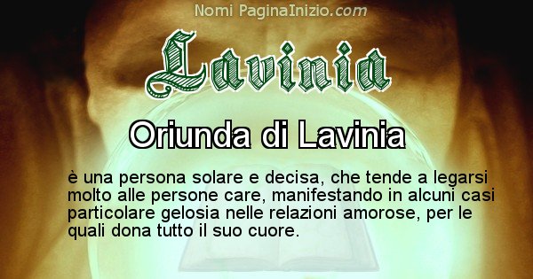 Lavinia - Significato reale del nome Lavinia