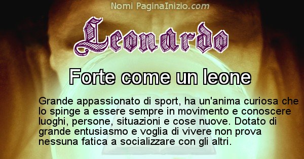 Leonardo - Significato reale del nome Leonardo