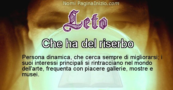 Leto - Significato reale del nome Leto