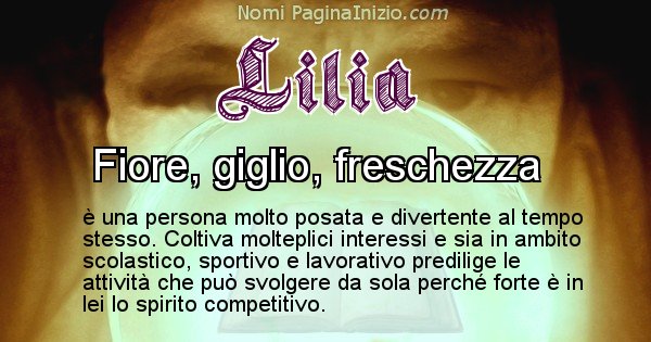 Lilia - Significato reale del nome Lilia