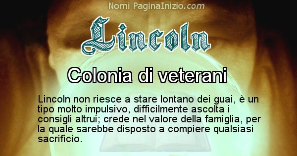 Lincoln - Significato reale del nome Lincoln