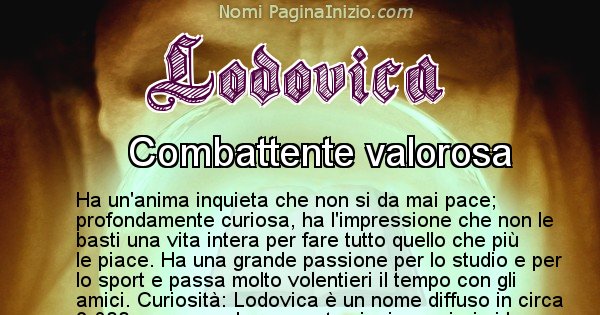 Lodovica - Significato reale del nome Lodovica