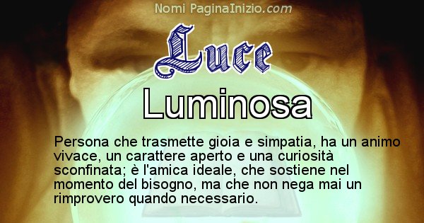 Luce - Significato reale del nome Luce