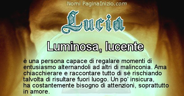 Lucia - Significato reale del nome Lucia