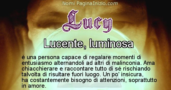 Lucy - Significato reale del nome Lucy