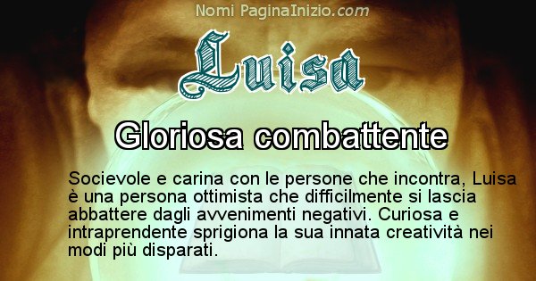 Luisa - Significato reale del nome Luisa