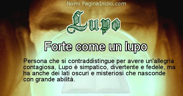 Lupo - Significato reale del nome Lupo