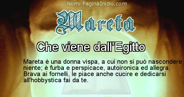 Mareta - Significato reale del nome Mareta