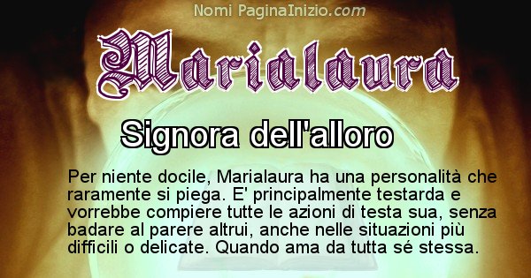 Marialaura - Significato reale del nome Marialaura