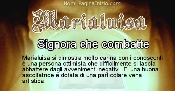 Marialuisa - Significato reale del nome Marialuisa