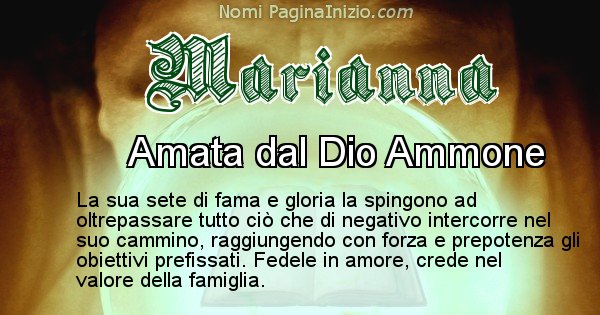 Marianna - Significato reale del nome Marianna