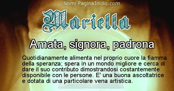 Mariella - Significato reale del nome Mariella