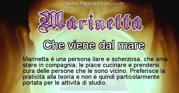 Marinetta - Significato reale del nome Marinetta
