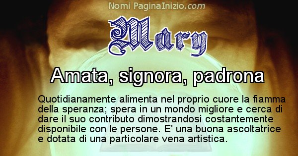 Mary - Significato reale del nome Mary