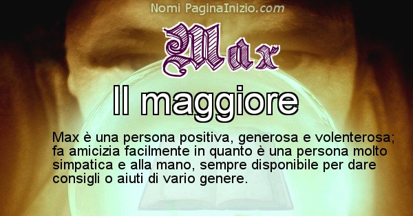 Max - Significato reale del nome Max