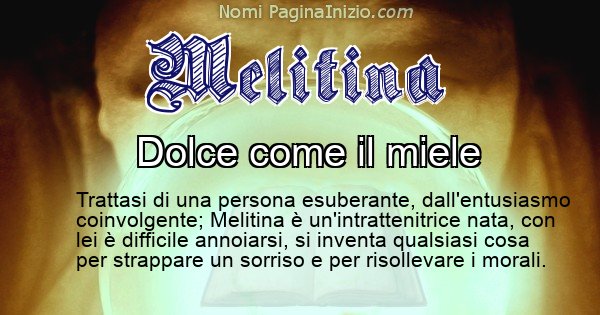 Melitina - Significato reale del nome Melitina